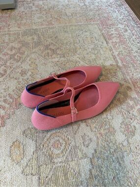 Rothy’s The Point Mary Jane Flats Shoes in Tulip Pink